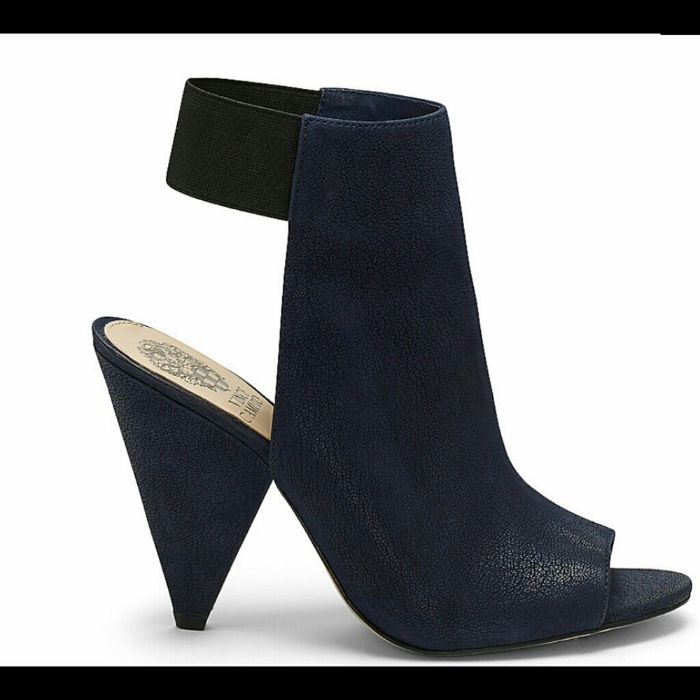 Navy, Peep Toe Heel
